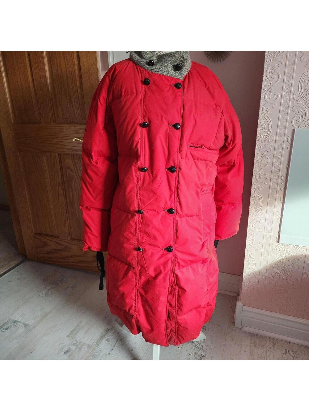 Hardy Amies London Red Long Winter Coat Women’s Large